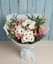 Букет цветов из:  Розы, Лизиантусы и Хризантемы в Подстепки