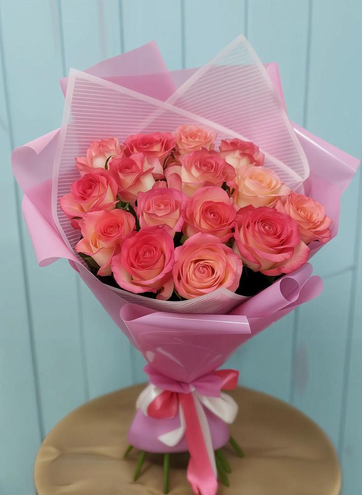 Букет 15 Розовых роз Равель в Подстепки