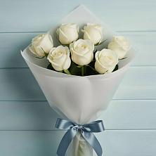 Букет 7 Белых роз Эдлесс Лав в Подстепки