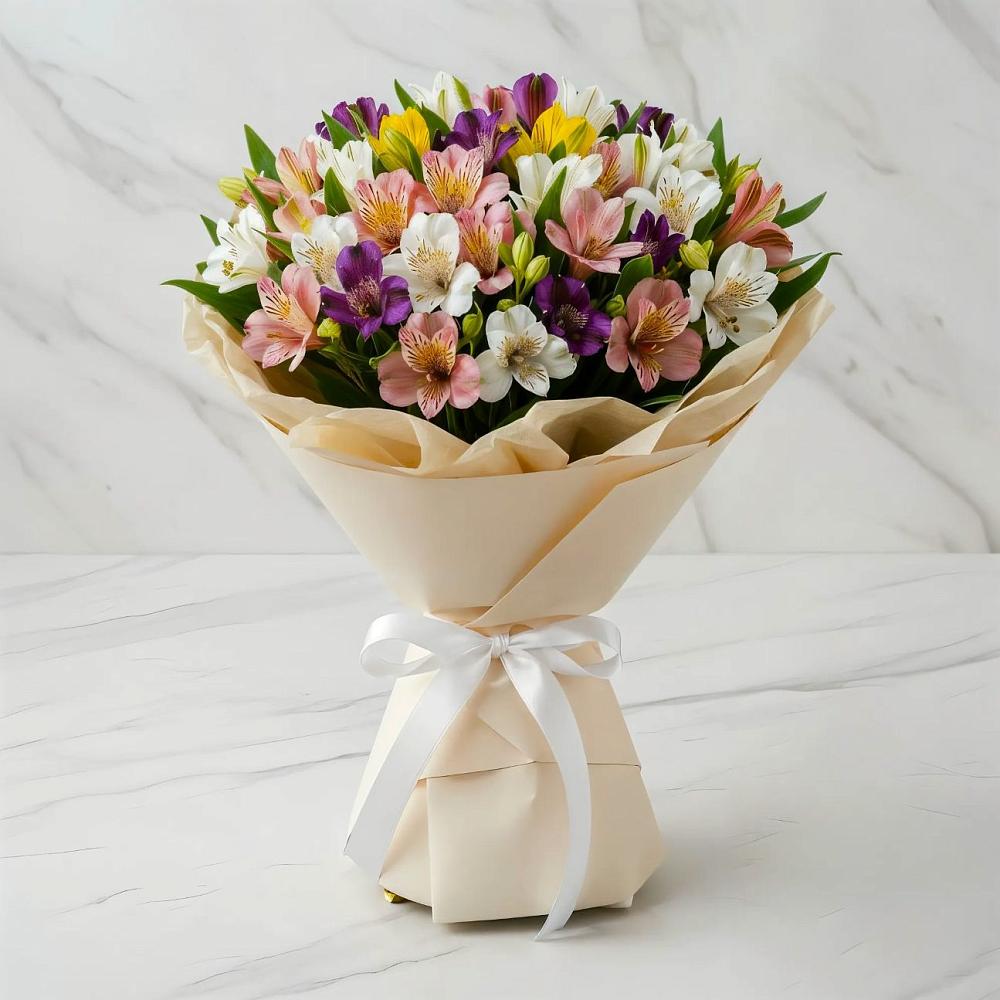 Букет цветов из: Альстромерии в Подстепки