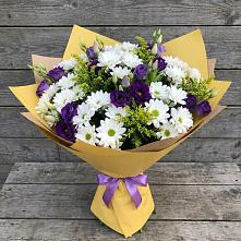 Букет цветов из:  Ирисы, Хризантемы и Ромашки в Подстепки