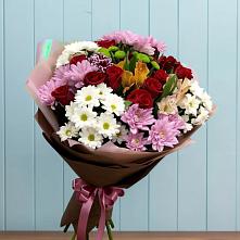 Букет цветов из:  Розы, Хризантемы и Альстромерии в Подстепки