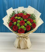 Букет цветов из:  Розы и Хризантемы в Подстепки