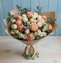 Букет цветов из:  Альстромерии и Розы в Подстепки